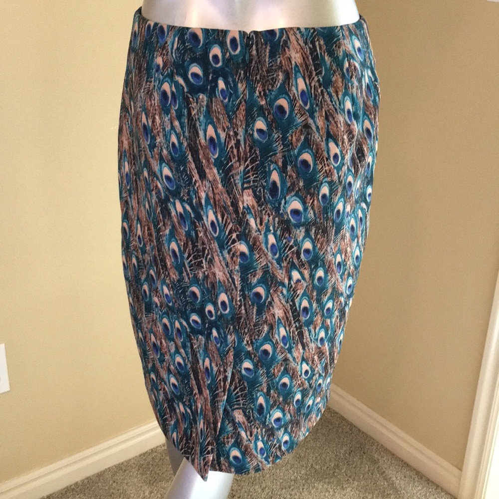 TALBOTS | Peacock Print Pencil Skirt - Picture 6 of 14